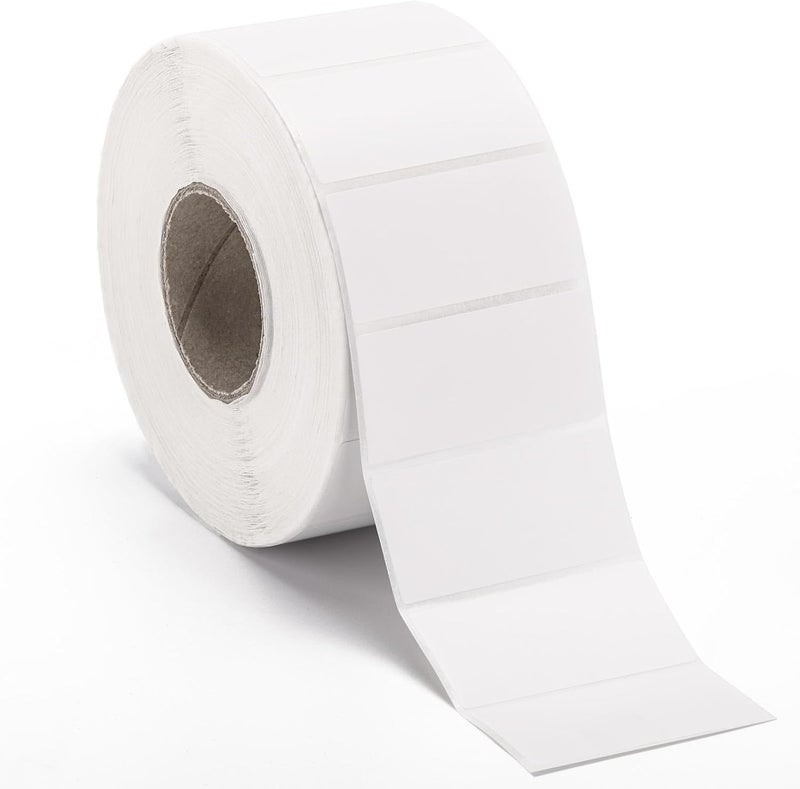 BTYMS 2000 Pcs White Labels Stickers to Write On 2 x 1 Inch, Waterproof and Oil Resistant Blank Barcode Labels for Food Containers Jars Pantry Organization - Image 1